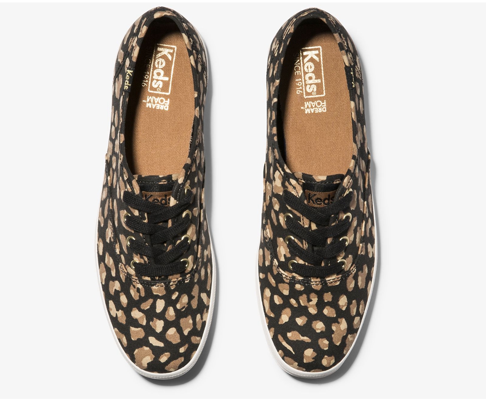 Basket Keds Femme Noir/Leopard - Champion Animal - 019-BURVQX